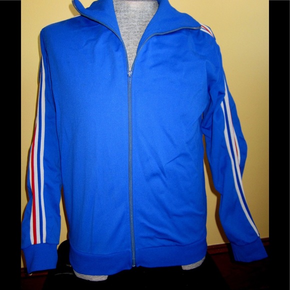 RARE VTG 80s 3 Stripe ADIDAS Tracksuit Jacket Made In FRANCE! - Picture 3 of 7
