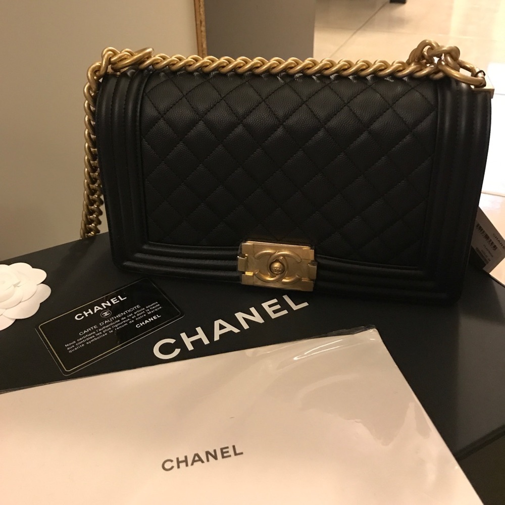 SOLD!! Chanel old medium boy bag