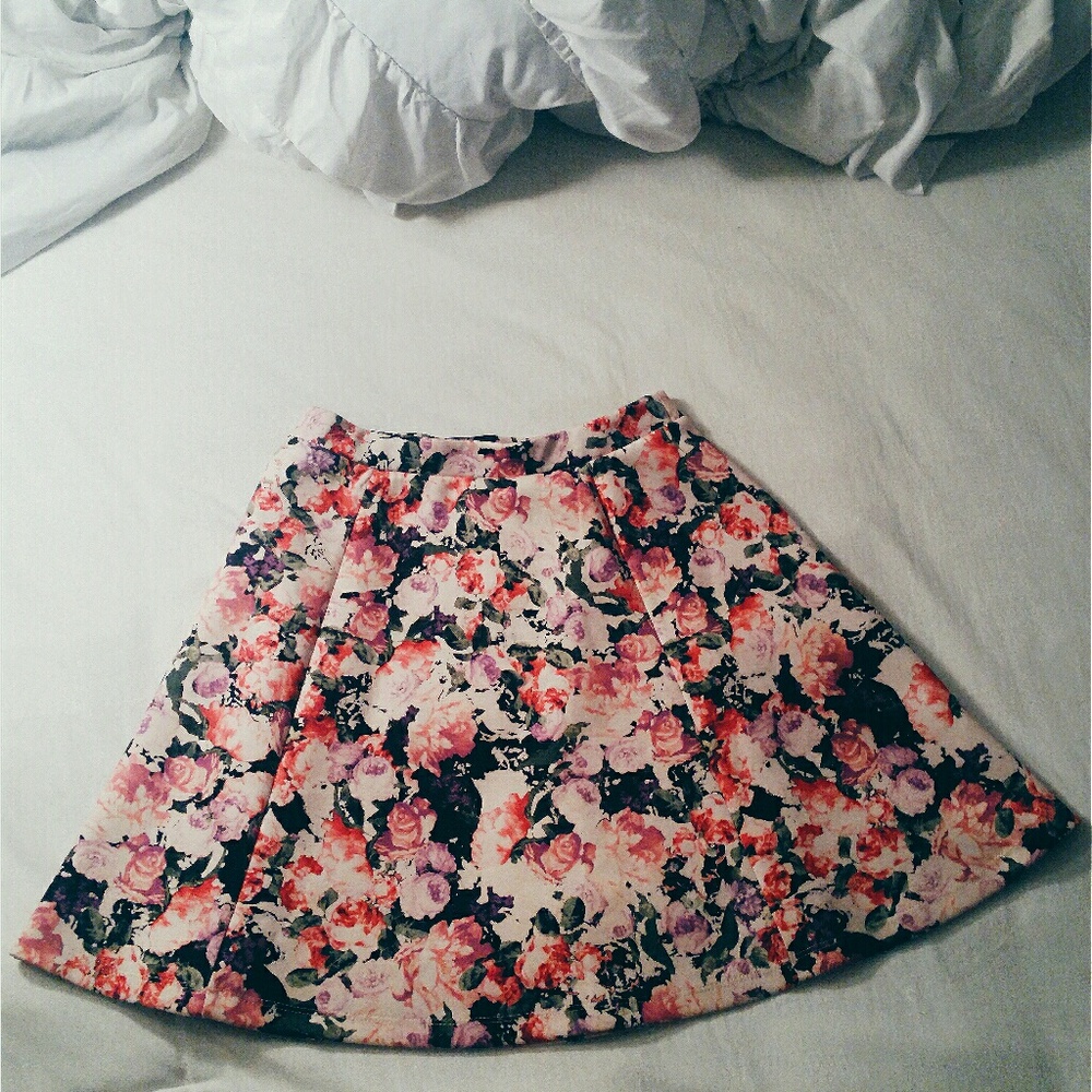 Floral print skater skirt