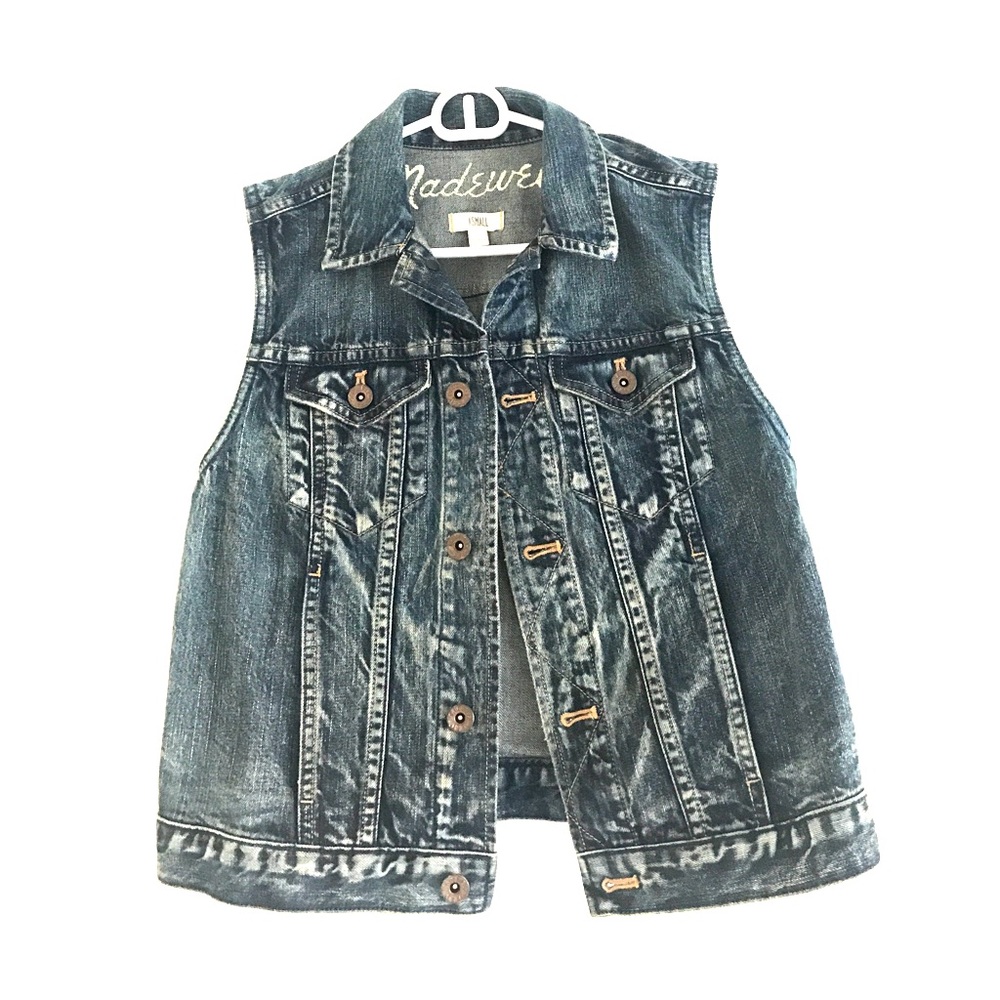 Madewell denim vest (medium washed)