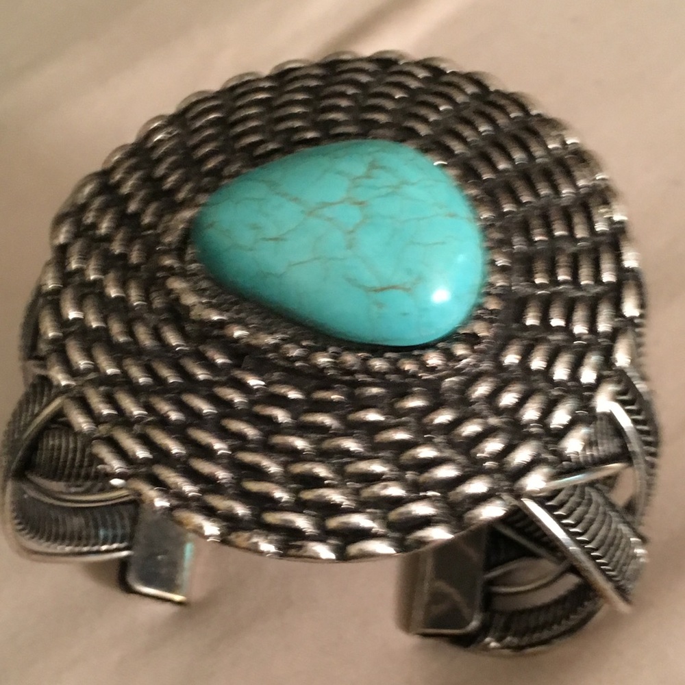 Silver turquoise cuff