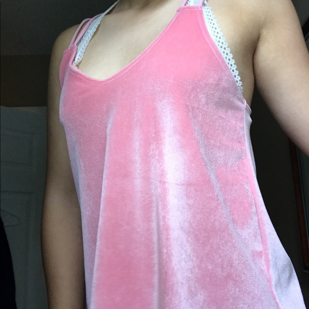 Velour Spaghetti Strap Tank Top