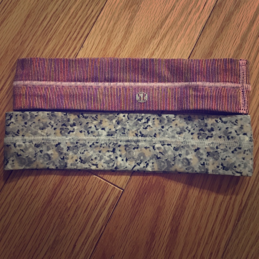 (2) lululemon workout headbands with grip