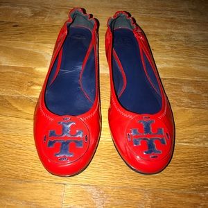Tory Burch Red Patent Leather Flats *WORN ONCE*