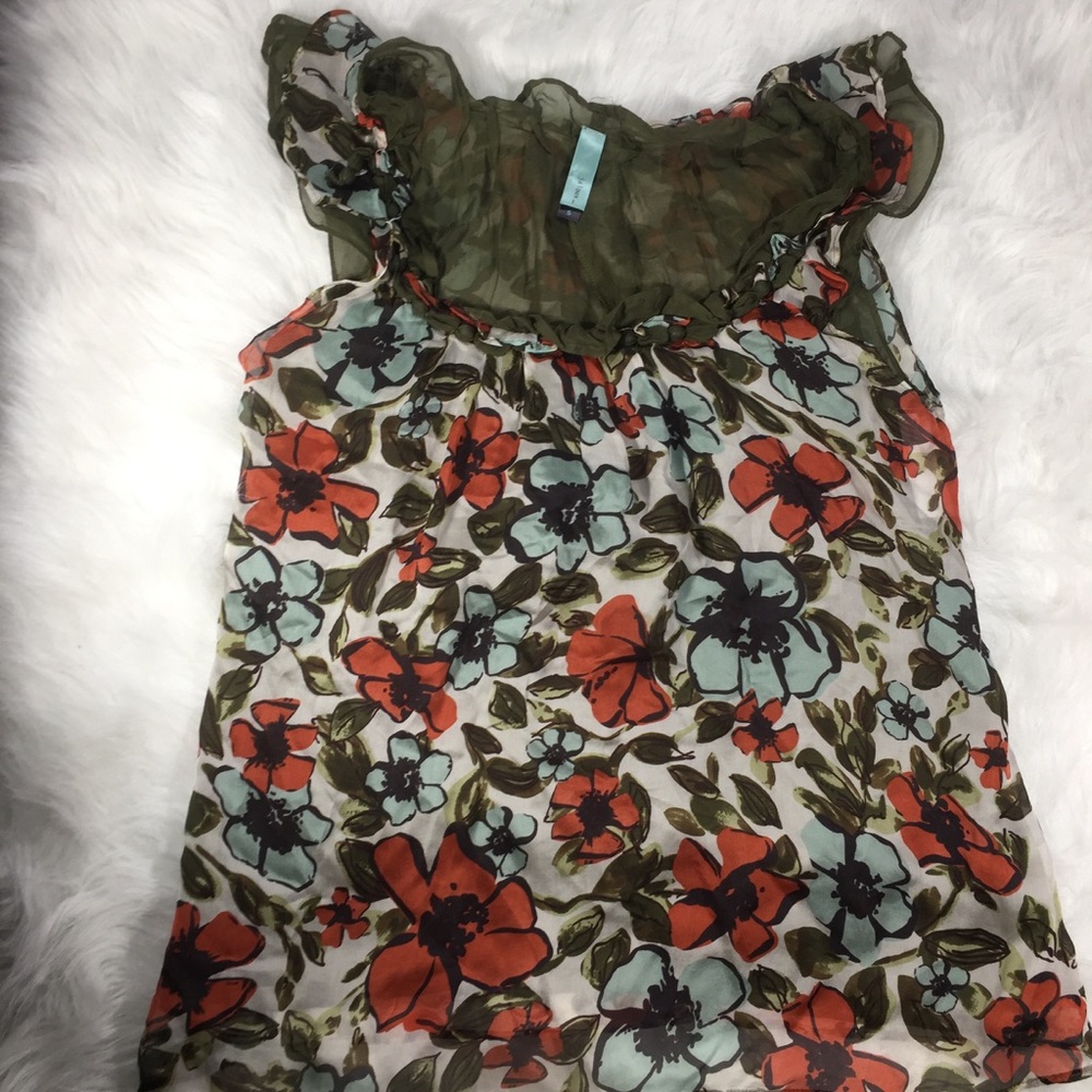 Beautiful Jaloux silk Floral Blouse Sz Small