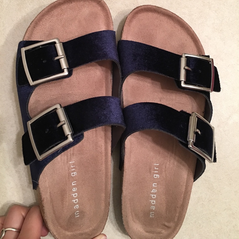 velvet blue madden girl sandals