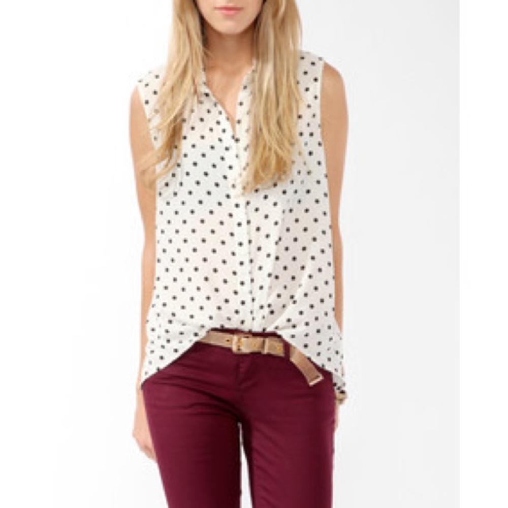 Forever 21 hi lo sleeveless button up