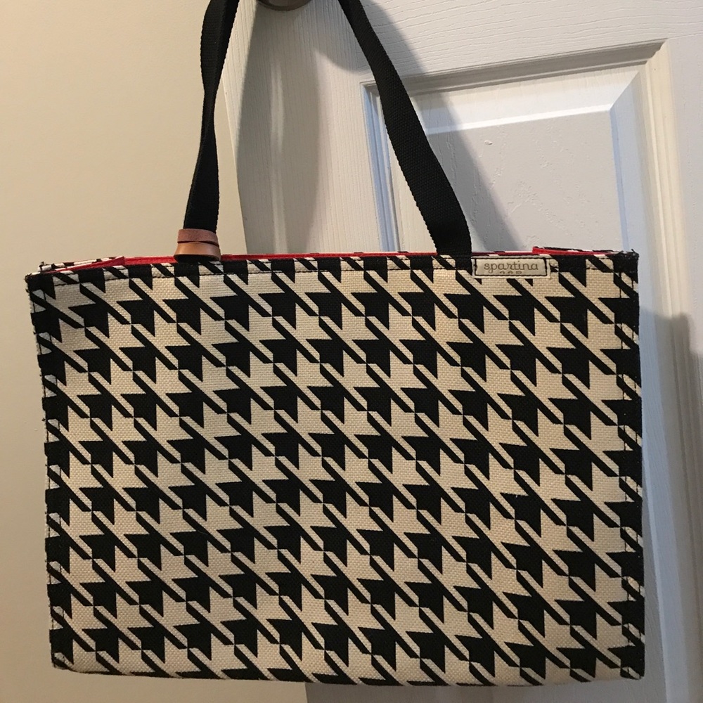 Spartina houndstooth print tote