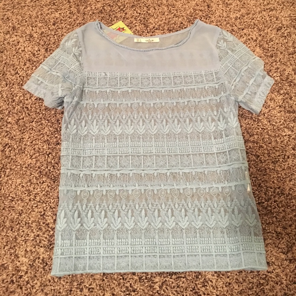 Beautiful light blue lace top