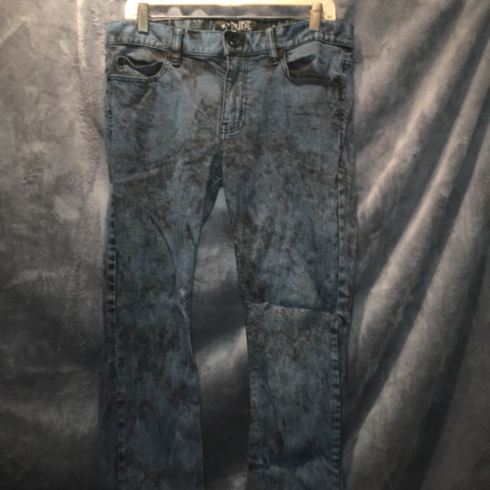 Blue Acid Wash Skinny Jeans