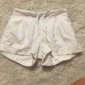 White Lululemon shorts