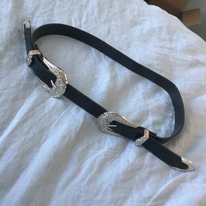 Western double buckle belt