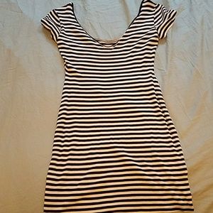 Black and white striped form fitting dress!