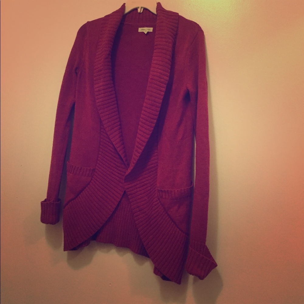 URBAN OUTFITTERS cosy red cowl collar cardigan