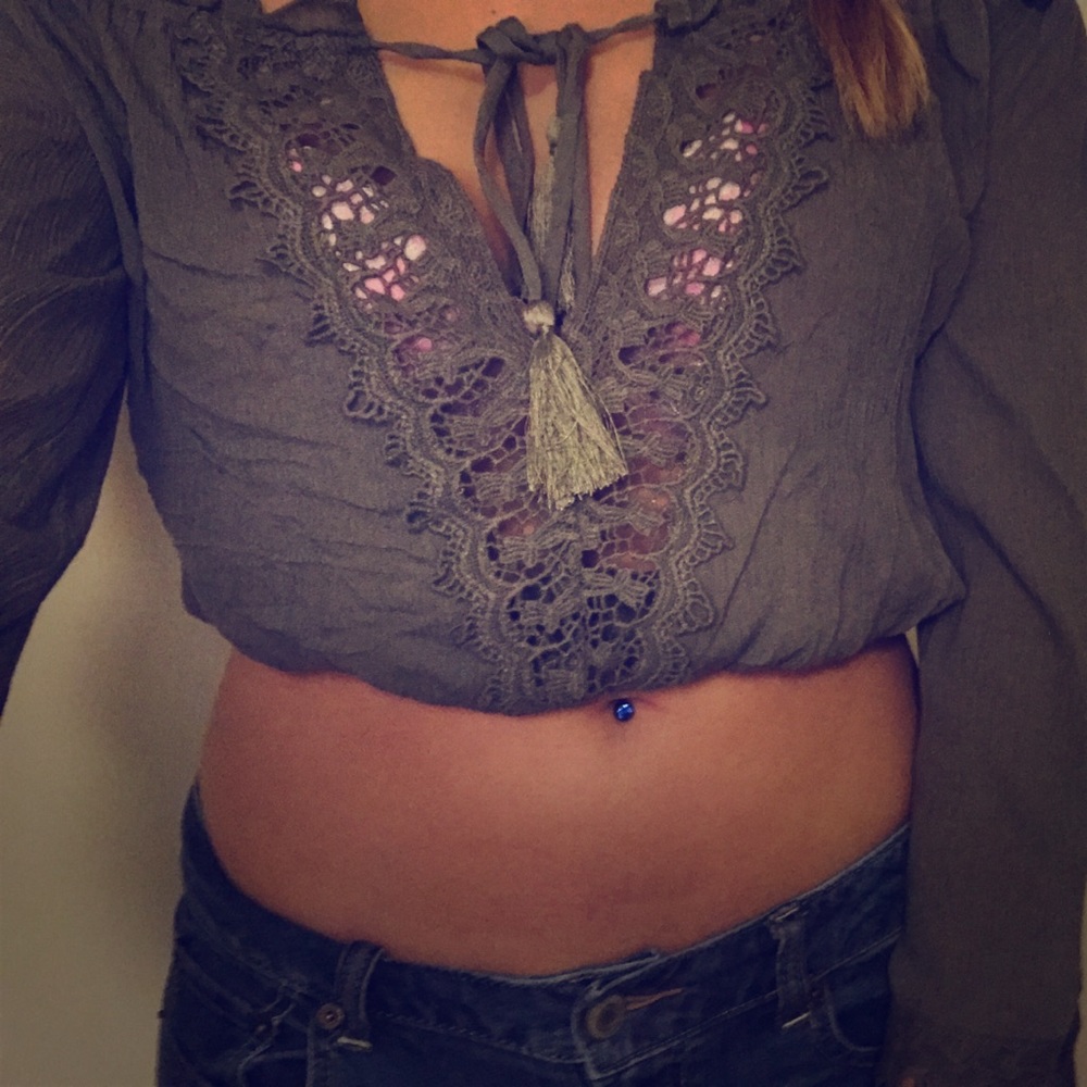 Hunter green crop top