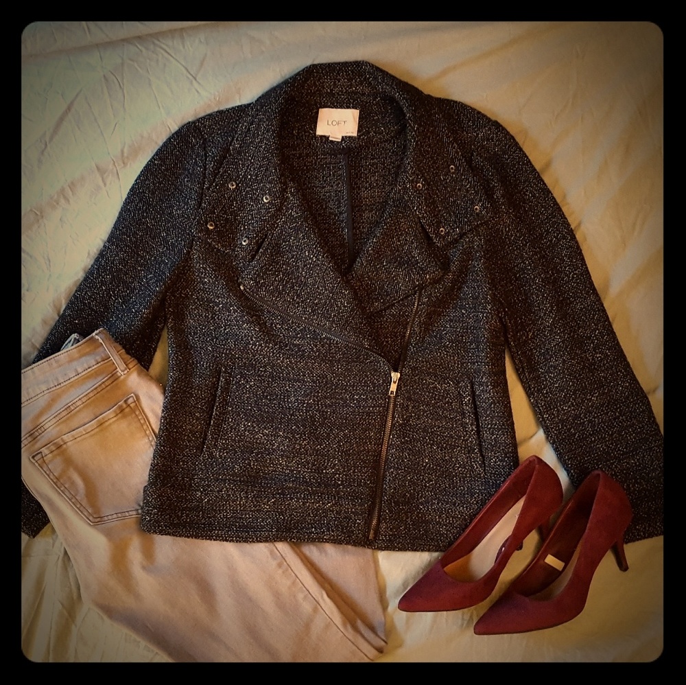 ⭐SALE⭐ LOFT Black and White Moto Jacket