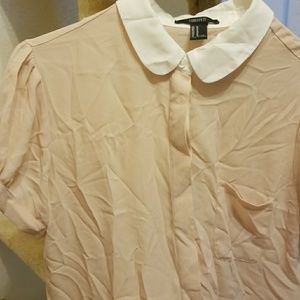 Peter pan collar button up shirt