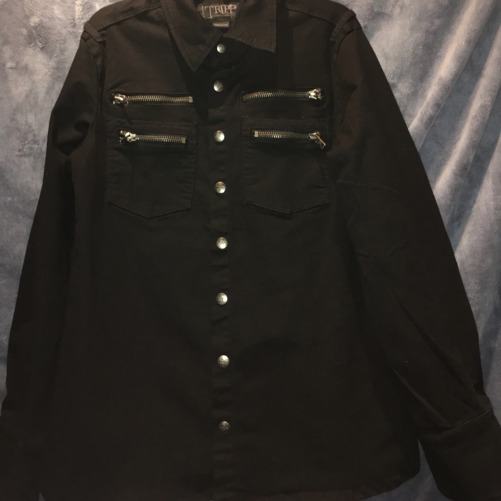 Tripp Black Double Zip Over Shirt