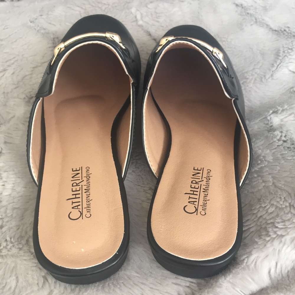 Catherine Malandrino black rose embroidered mules - Picture 4 of 4