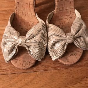 Betsey Johnson Silver Bow Heels