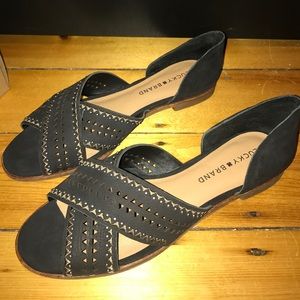 Lucky Brand Black Flat Sandals
