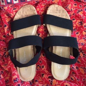 Cork platform sandals