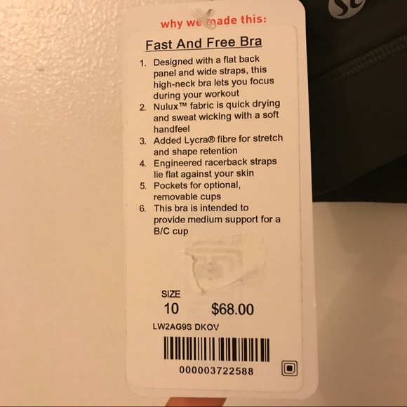 💪🏼 NWT Lululemon Fast and Free Bra - Picture 6 of 6