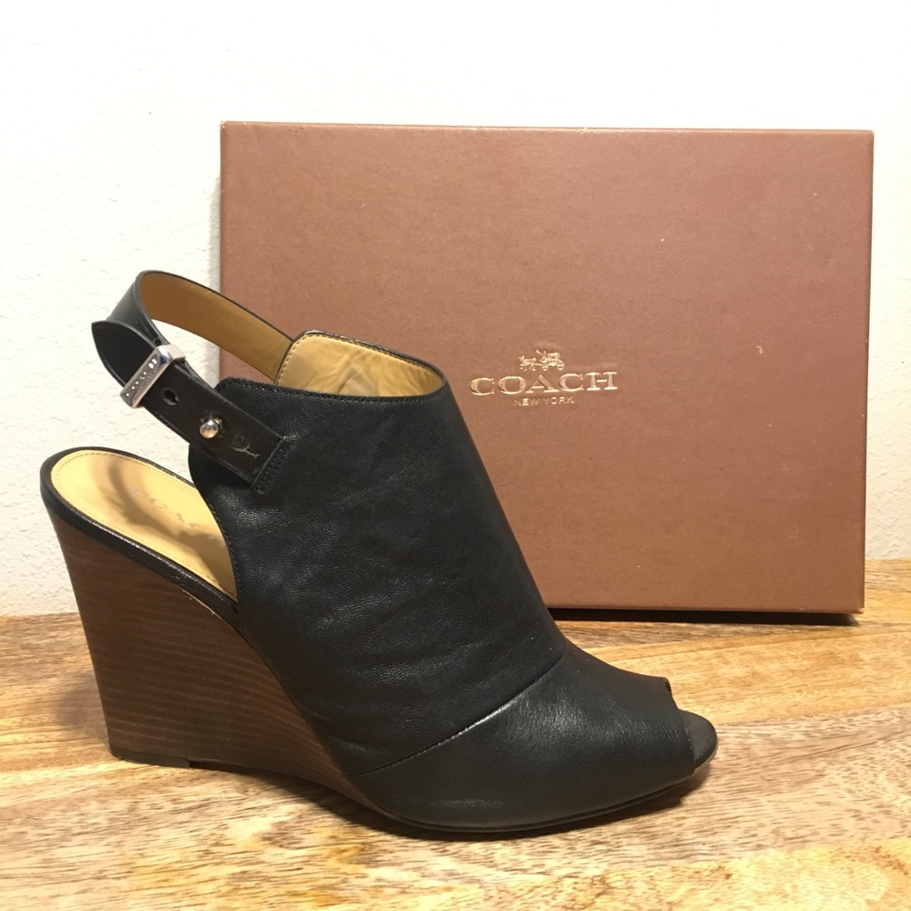 Coach Lindsay Safari Peeptoe Wedge Heels