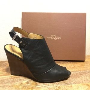 Coach Lindsay Safari Peeptoe Wedge Heels