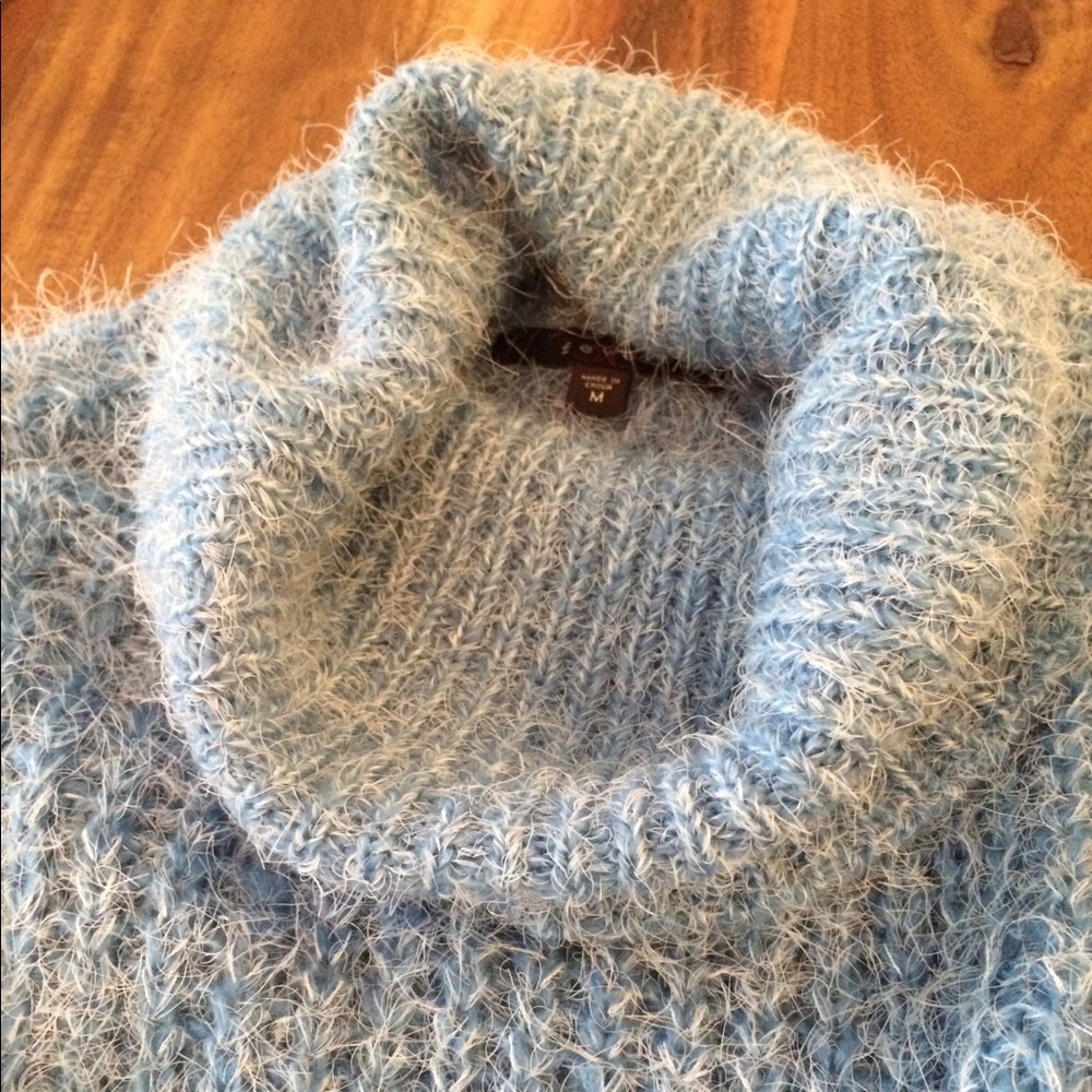 Fuzzy cowl neck sweater