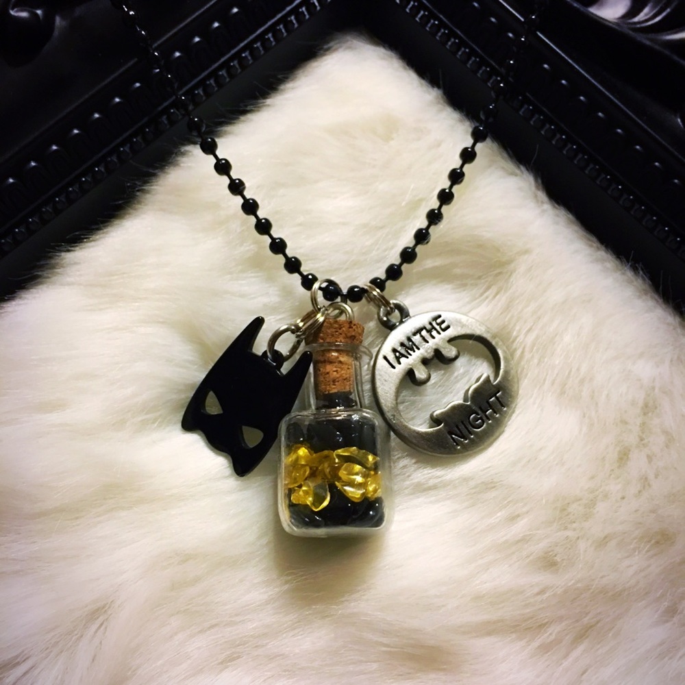 "I am the Night" Batman Mini Bottle Necklace