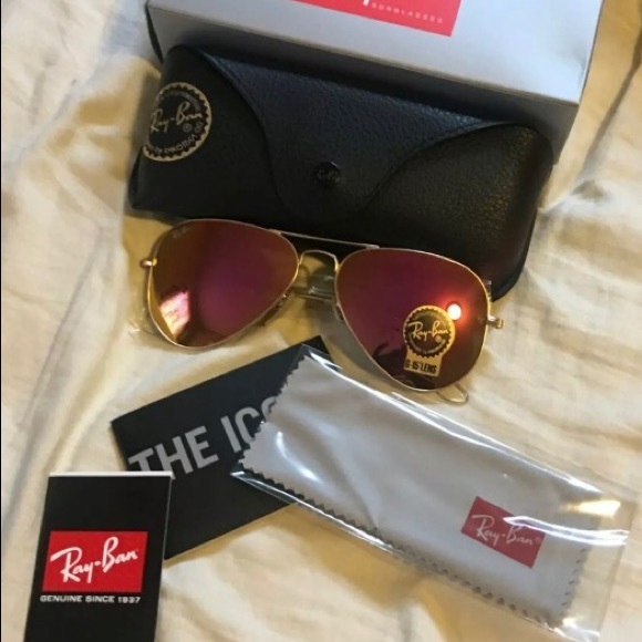 Ray-Ban Accessories - Ray Ban 3025 Matte Gold Frame Pink lens