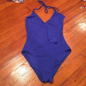 Blue halter one piece