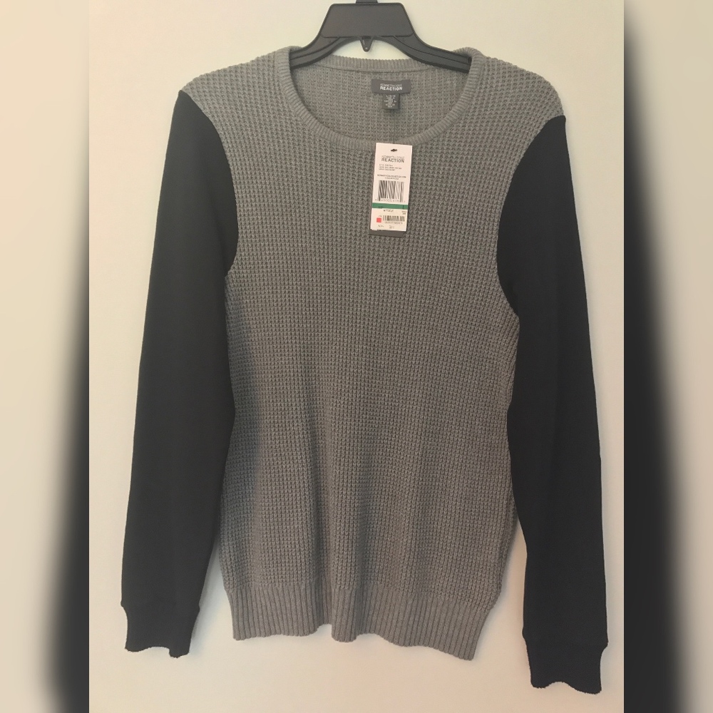 Gray/Black Kenneth Cole Reaction Crewneck Sweater