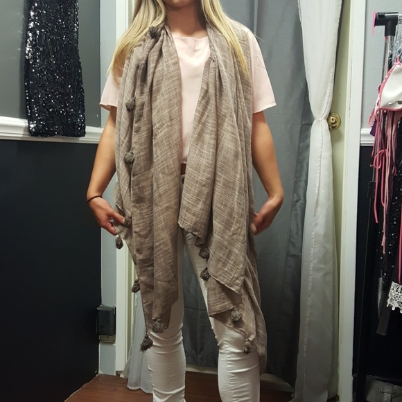 ❤️Blanket scarf 75"x39"❤️Taupe - Picture 3 of 4