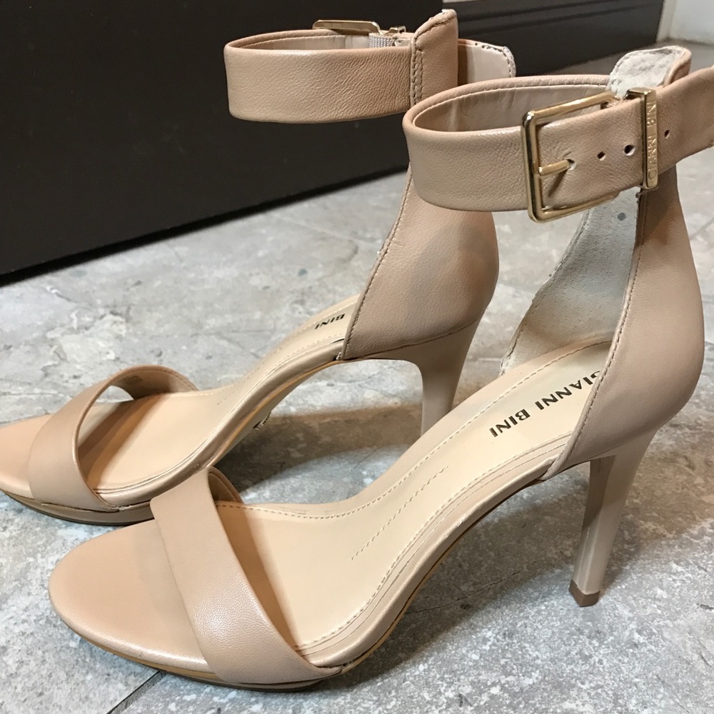 Simple Nude Strappy Heels