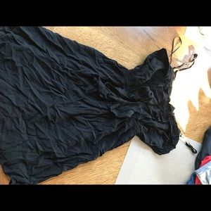 black ruffled dress