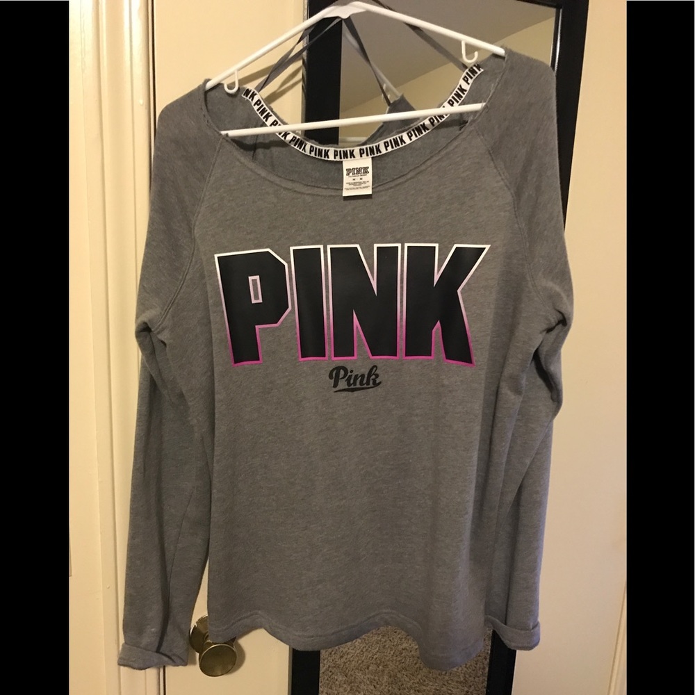 Pink slouchy crew