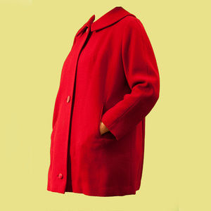Red Wool Topper Jacket