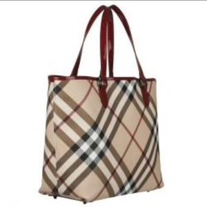 Burberry Patent Supernova Check Tote