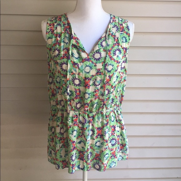 CAbi Tops - CAbi Green Patterned Sleeveless Top
