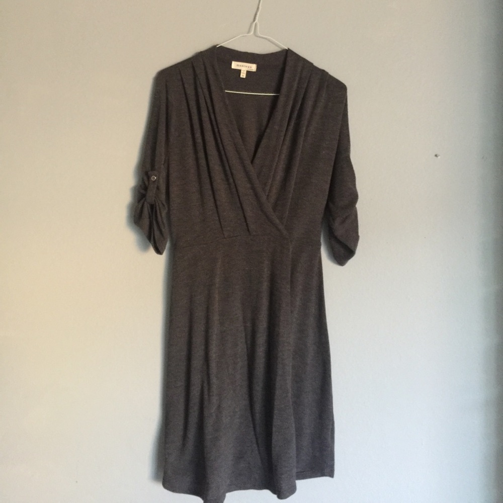 Gray Wrap Dress