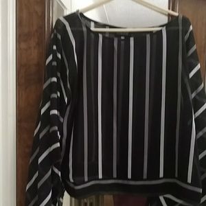 Sheer batwing blouse