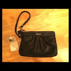 Coach Black Leather Wristlet
