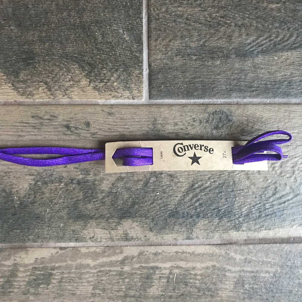 PURPLE SPARKLY CONVERSE SHOE LACES