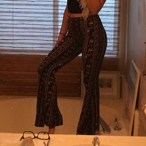 Boho Free People Flair Palazzo PURPLE BLACK BLUE