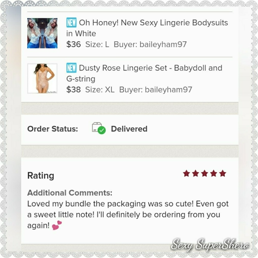 🆕Dusty Rose Scallop Lingerie Set Babydoll Set - Picture 4 of 5