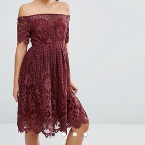 Wine lace dress Never Worn