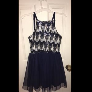 short navy blue homecoming dress