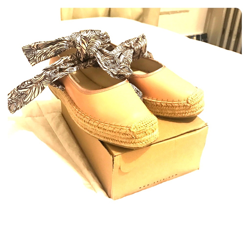 Zara Lace-up platform ballerinas